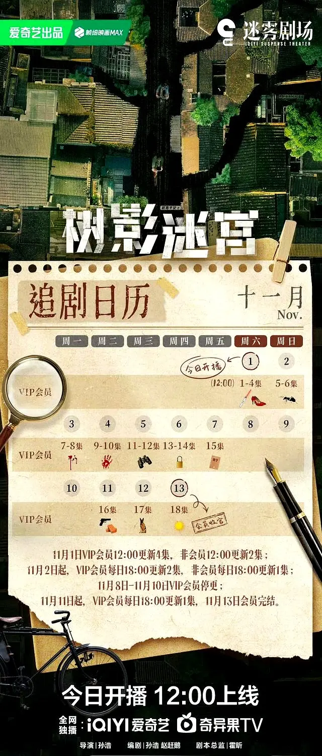 万利配资 11月1日新剧动态《树影迷宫》&《三人行》两部新剧开播